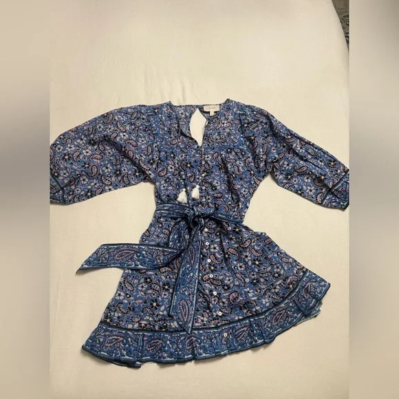 Cleobella Cora Mini Paisley Dress Womens Large - Picture 3 of 12